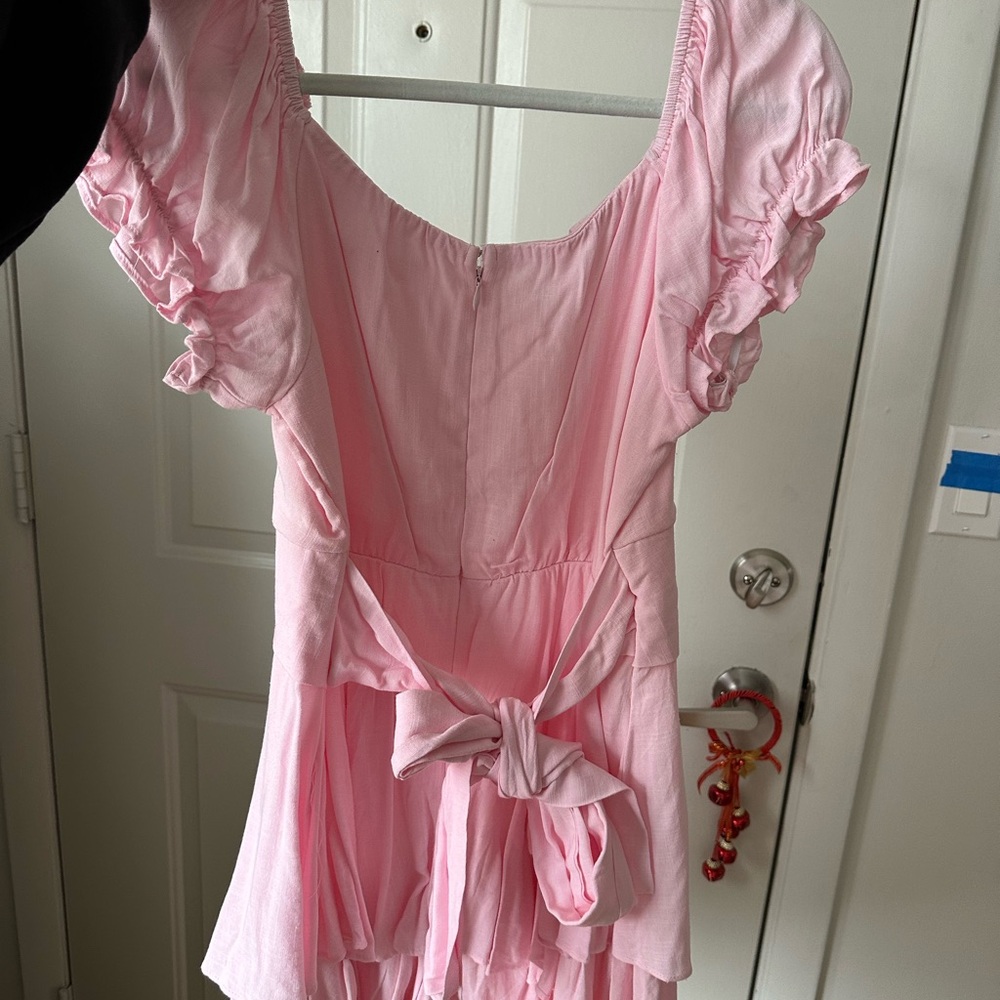 Altar'd State Pink Ruffled Off-Shoulder Top - Picture 2 of 3